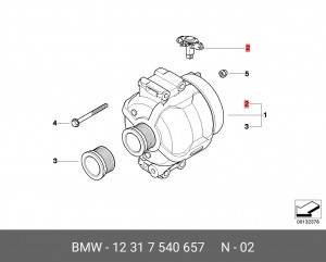 Реле регулятор напряжения генератора 12 31 7 540 657 BMW