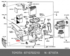 Радиатор отопителя 87107-02210 TOYOTA
