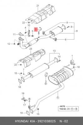 Датчик кислородный (лямбда-зонд) 3921038025 HYUNDAI KIA