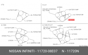 Ремень приводной 11720-08E07 NISSAN