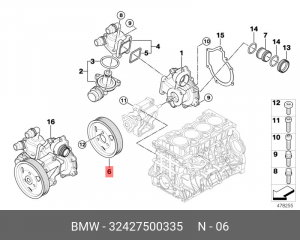 Шкив крыльчатки электромотора радиатора охлаждения ДВС 32 42 7 500 335 BMW