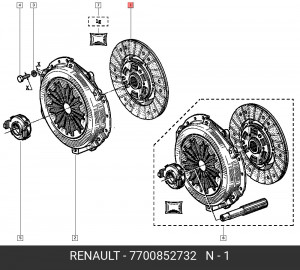 Диск сцепления 7700852732 RENAULT