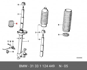 Отбойник амортизатора подвески 31 33 1 124 449 BMW