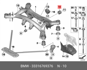 Сайлентблок дифференциала 33 31 6 769 376 BMW