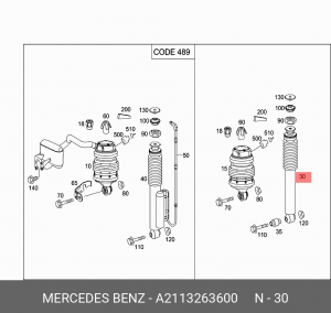 Амортизатор подвески A2113263600 MERCEDES BENZ