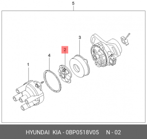 Бегунок распределителя зажигания 0BP0518V05 HYUNDAI KIA