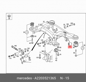 Сайлентблок задней балки A 220 352 13 65 MERCEDES BENZ