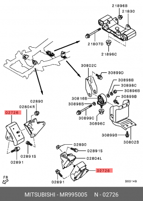Подушка двигателя MR995005 MITSUBISHI