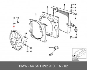Вентилятор охлаждения радиатора ДВС 64541392913 BMW