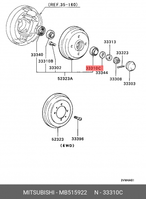 Подшипник ступицы колеса MB515922 MITSUBISHI