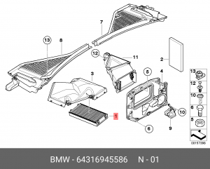 Фильтр салона 64 31 6 945 586 BMW