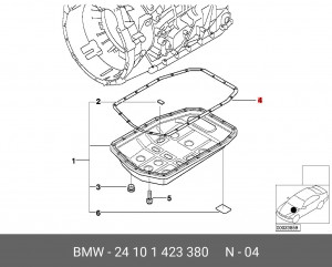Прокладка масляного поддона КПП 24 10 1 423 380 BMW