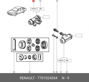 Цилиндр тормозной рабочий 7701024264 RENAULT