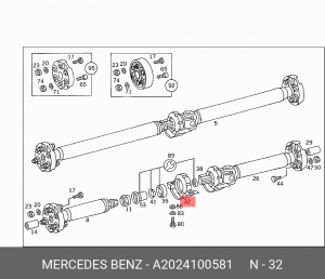 Опора карданного вала A 202 410 05 81 MERCEDES BENZ