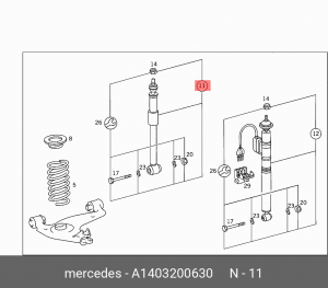 Амортизатор подвески A1403200630 MERCEDES BENZ