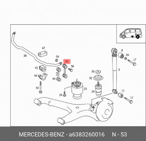 Стойка стабилизатора A 638 326 00 16 MERCEDES BENZ