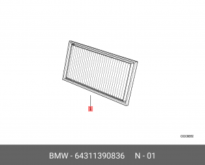Фильтр салона 64 31 1 390 836 BMW