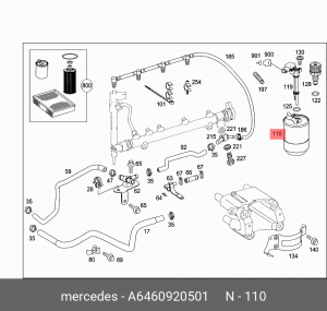 Фильтр топливный A6460920501 MERCEDES BENZ