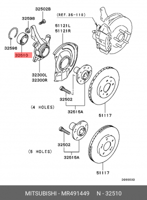 Подшипник ступицы колеса MR491449 MITSUBISHI