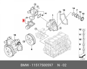 Термостат системы охлаждения 11 51 7 500 597 BMW
