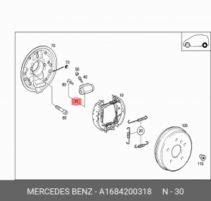 Цилиндр тормозной рабочий A 168 420 03 18 MERCEDES BENZ