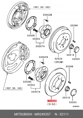 Диск тормозной MR249357 MITSUBISHI