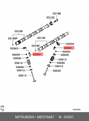 Винт регулировки коромысел - рокеров ГРМ MD376687 MITSUBISHI