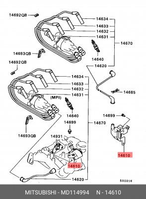 Катушка зажигания MD114994 MITSUBISHI