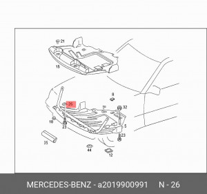 Пластина фиксации винта A 201 990 09 91 MERCEDES BENZ