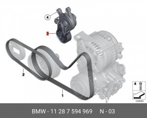 Натяжитель ремня приводного в сборе 11 28 7 594 969 BMW