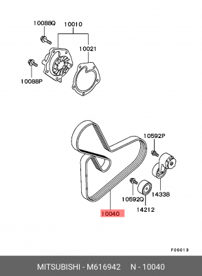 Ремень приводной M616942 MITSUBISHI