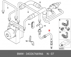 Шланг тормозной 34 32 6 766 966 BMW