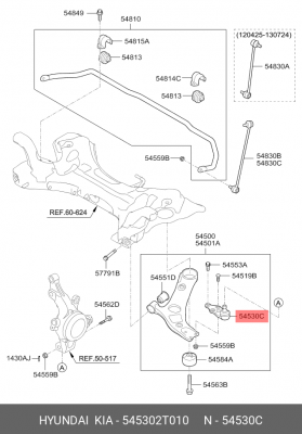 Опора шаровая подвески 545302T010 HYUNDAI KIA