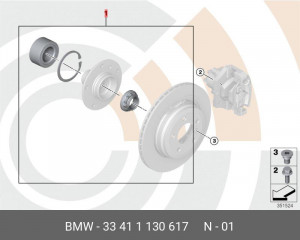 Подшипник ступицы колеса 33 41 1 130 617 BMW