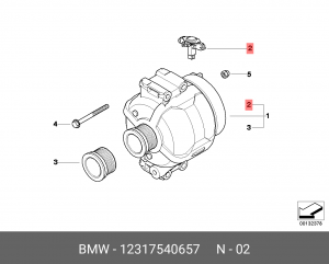 Реле регулятор напряжения генератора 12 31 7 540 657 BMW