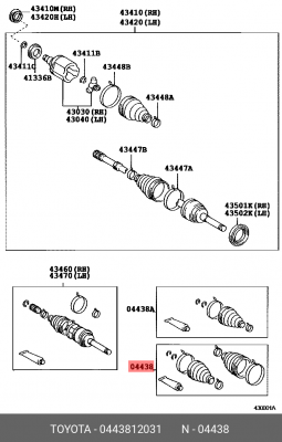 Пыльник ШРУСа (комплект) 04438-12031 TOYOTA