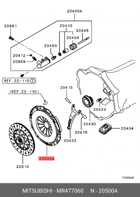 Крышка картера сцепления MR477060 MITSUBISHI