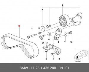 Ремень приводной 11 28 1 435 280 BMW