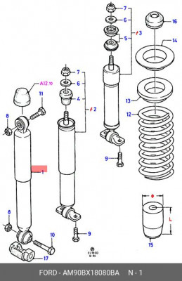 Пружина подвески AM90BX-18080-BA FORD