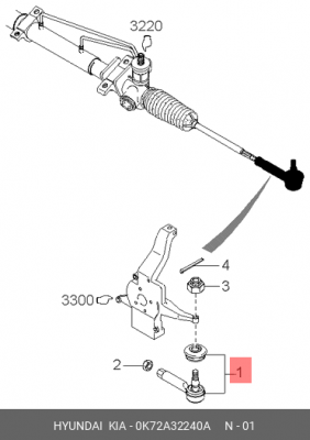 Наконечник рулевой тяги 0K72A32240A HYUNDAI KIA