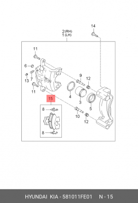 Колодки тормозные дисковые 58101-1FE01 HYUNDAI KIA