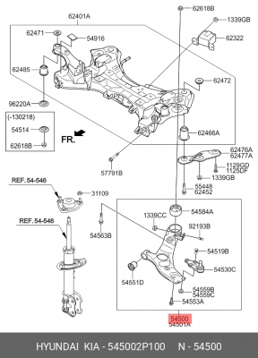Опора шаровая подвески 545002P100 HYUNDAI KIA