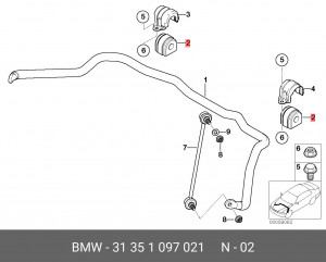 Втулка стабилизатора 31 35 1 097 021 BMW