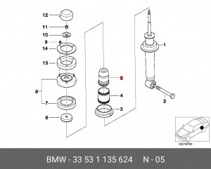 Отбойник амортизатора подвески 33 53 1 135 624 BMW