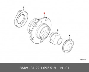 Подшипник ступицы колеса со ступицей (комплект) 31 22 1 092 519 BMW