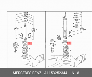 Проставка пружины подвески A 115 325 23 44 MERCEDES BENZ