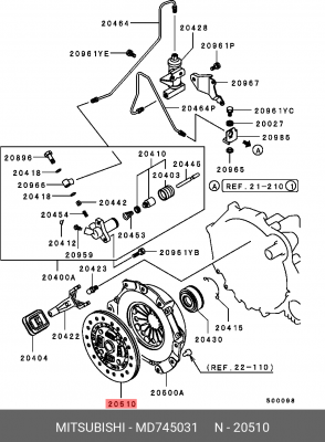 Диск сцепления MD745031 MITSUBISHI