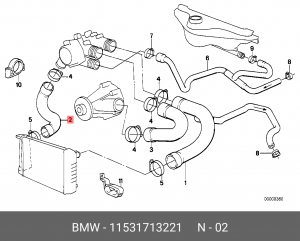 Патрубок системы охлаждения ДВС 11 53 1 713 221 BMW