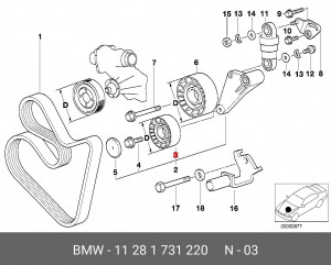 Ролик ремня приводного 11 28 1 731 220 BMW