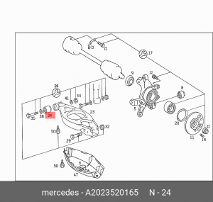 Сайлентблок A 202 352 01 65 MERCEDES BENZ